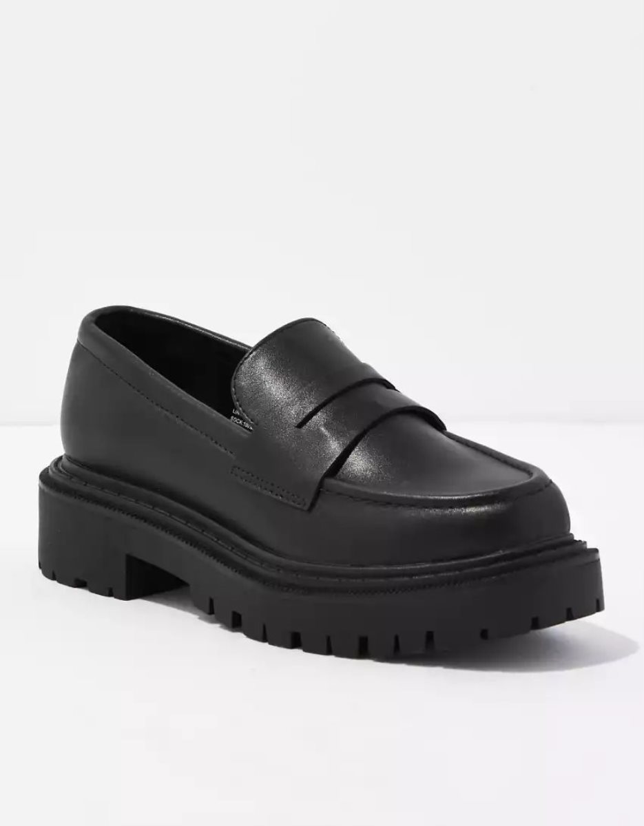 Loafers American Eagle AE Chunky Lug Noir Femme | UUY-89533106